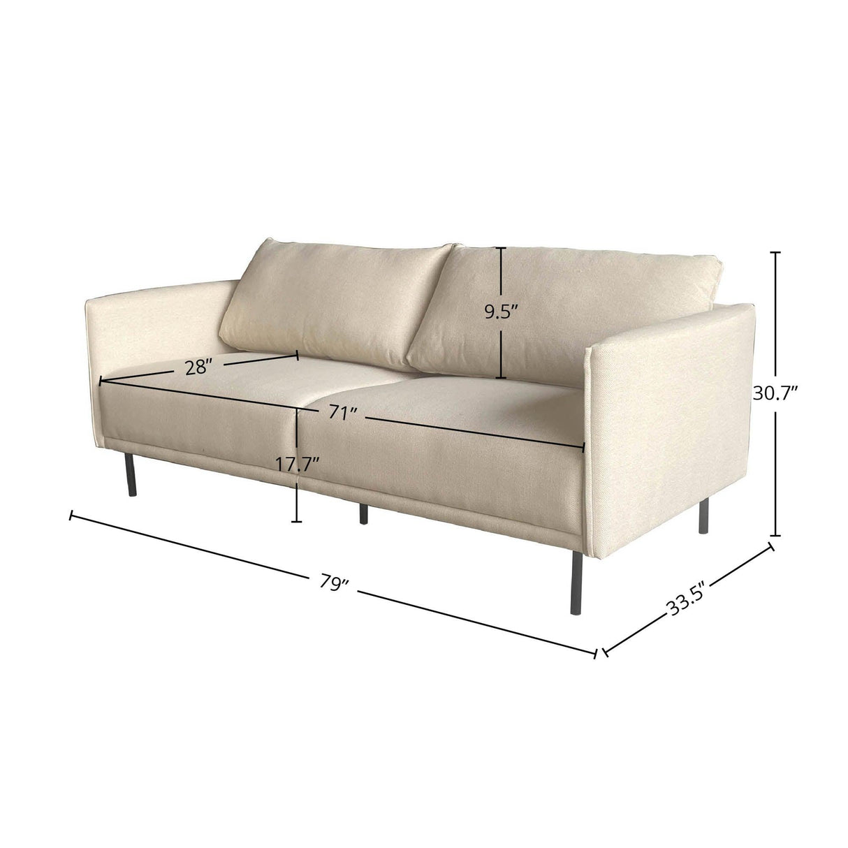 LH Home Forest Sofa - Manchester Beige