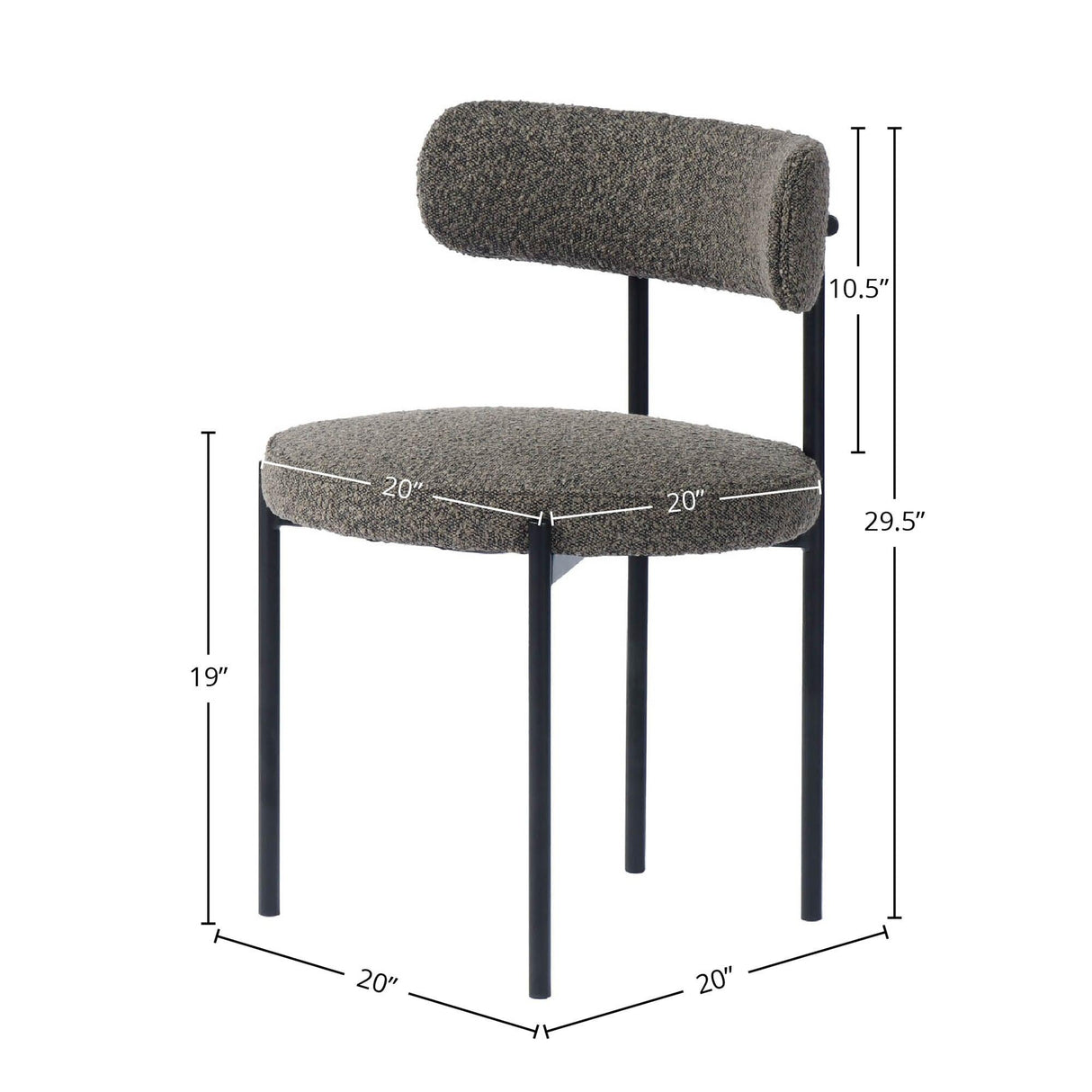 LH Home Cleo Dining Chair - Brown Boucle