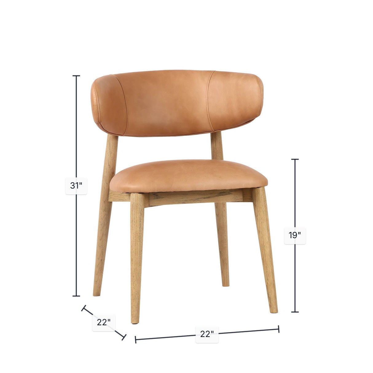LH Home Milo Dining Chair - Hazelnut (TH)