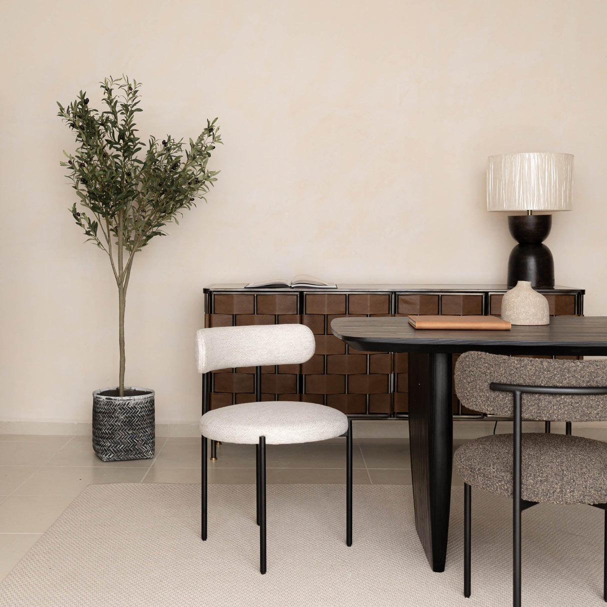 LH Home Cleo Dining Chair - Macadamia Travertine