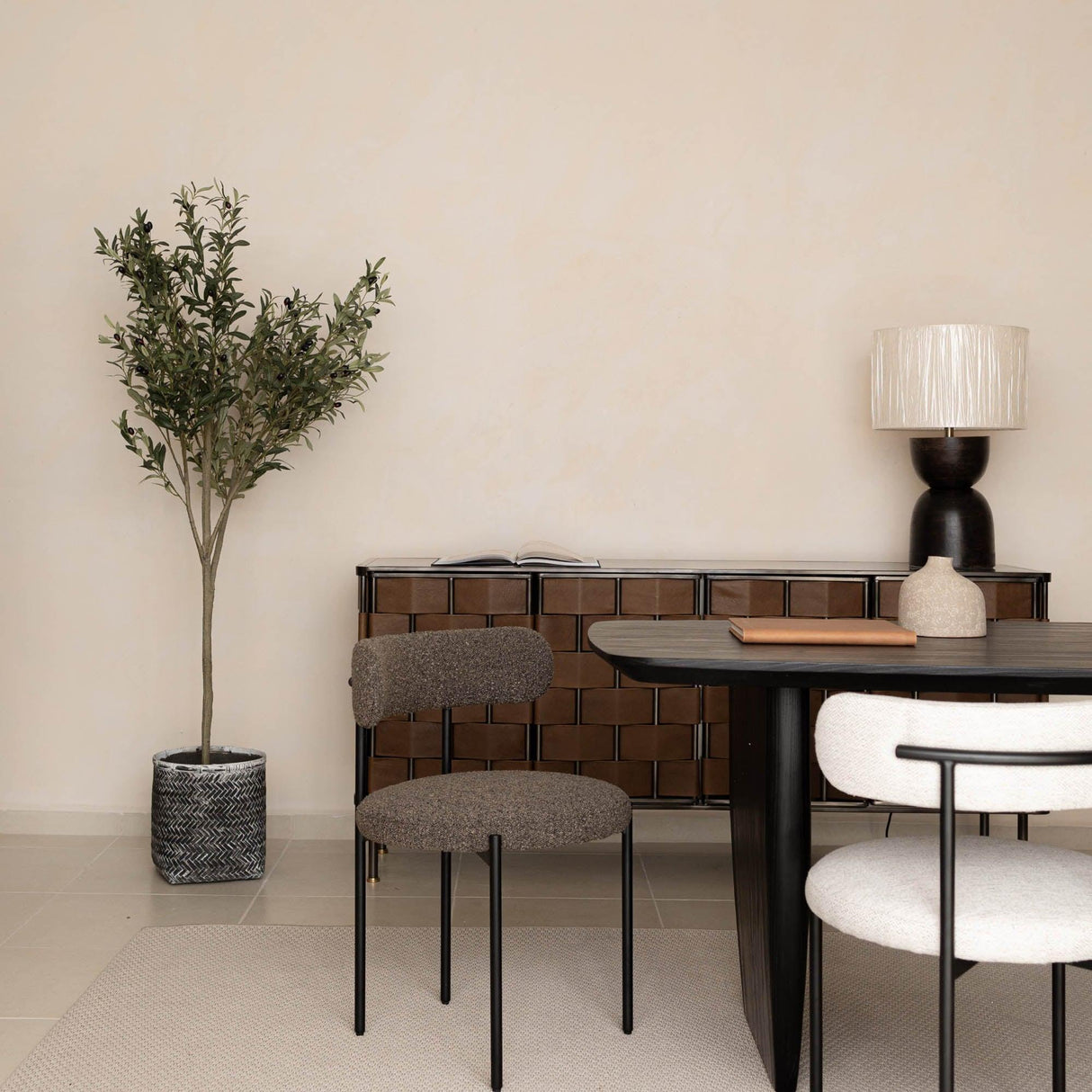 LH Home Cleo Dining Chair - Macadamia Travertine