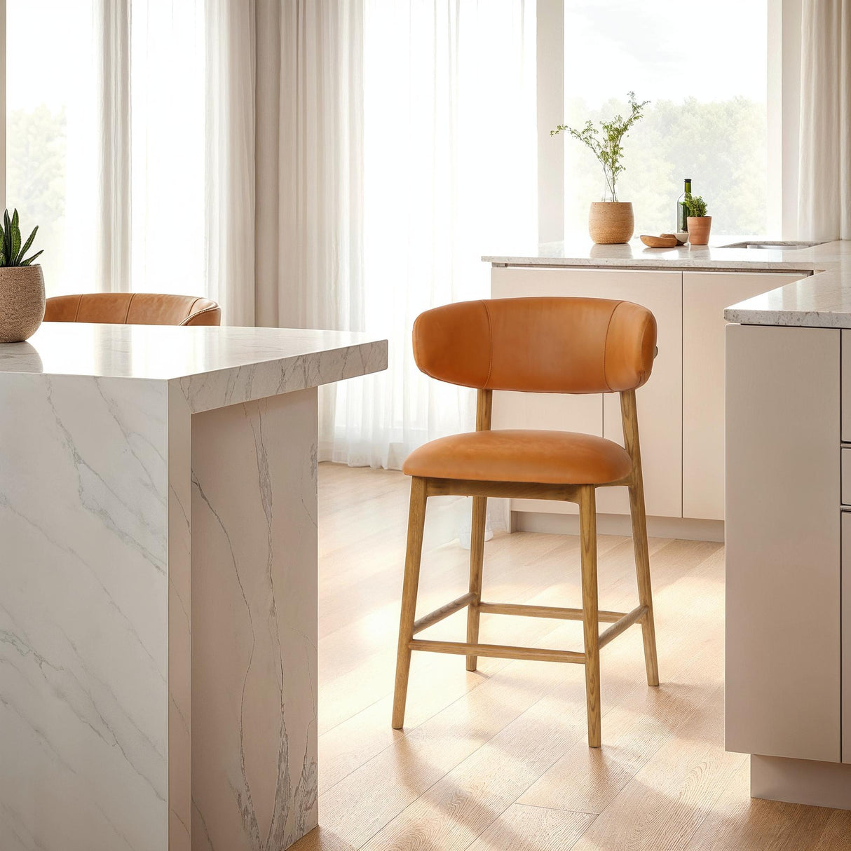 LH Home Milo Counter Stool - Hazelnut (TH)