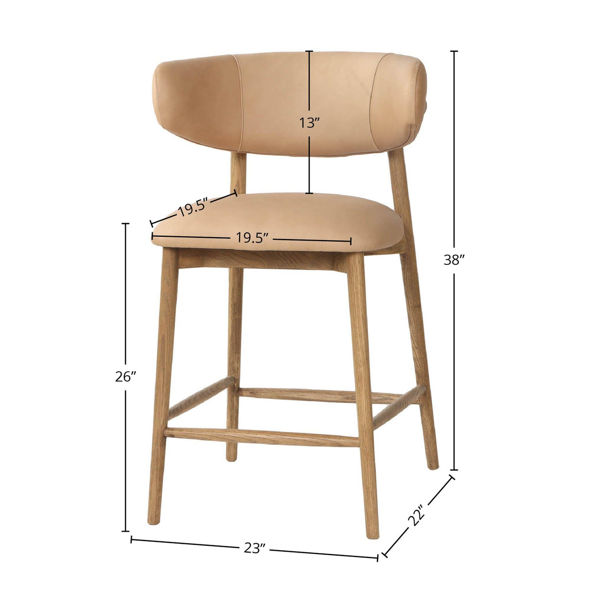 LH Home Milo Counter Stool - Nude (TH)