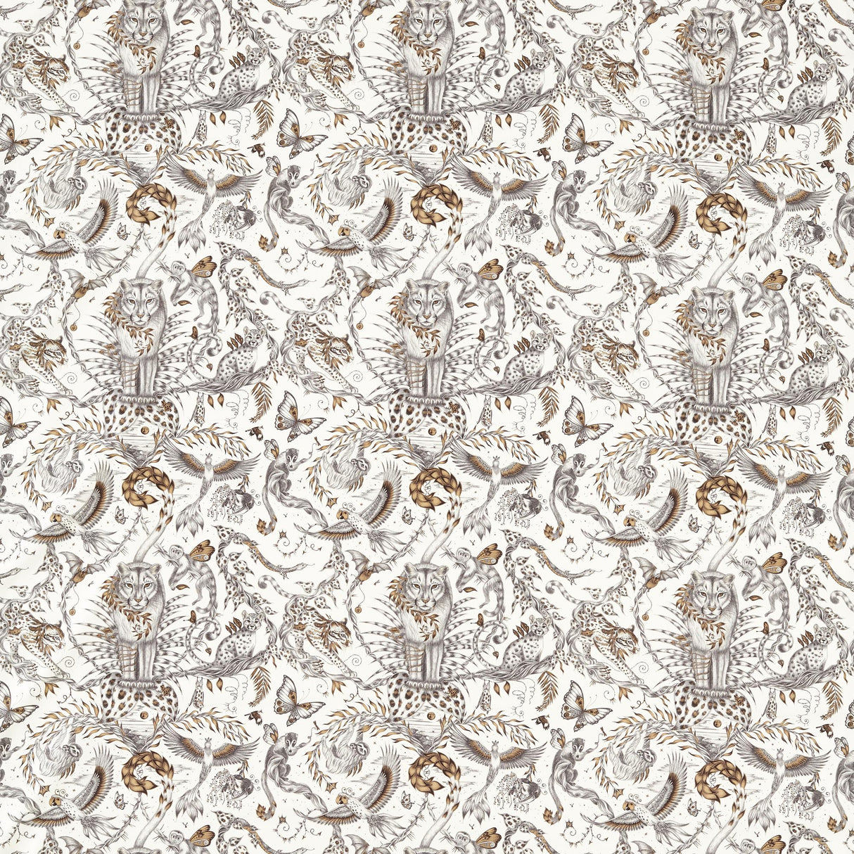 Clarke & Clarke BOSQUE DREAMS BRONZE Upholstery Fabric