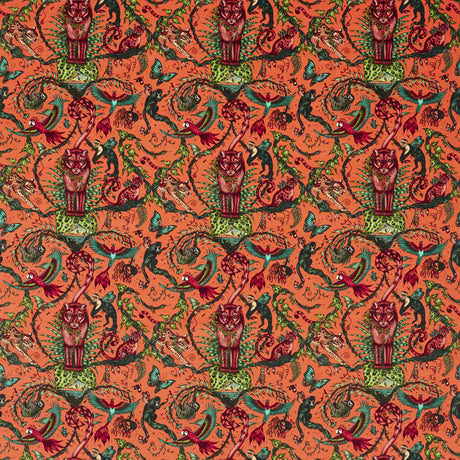 Clarke & Clarke BOSQUE DREAMS VELVET CORAL Upholstery Fabric