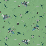 Clarke & Clarke DRACO COSMOS GREEN EMBROIDERY Upholstery Fabric