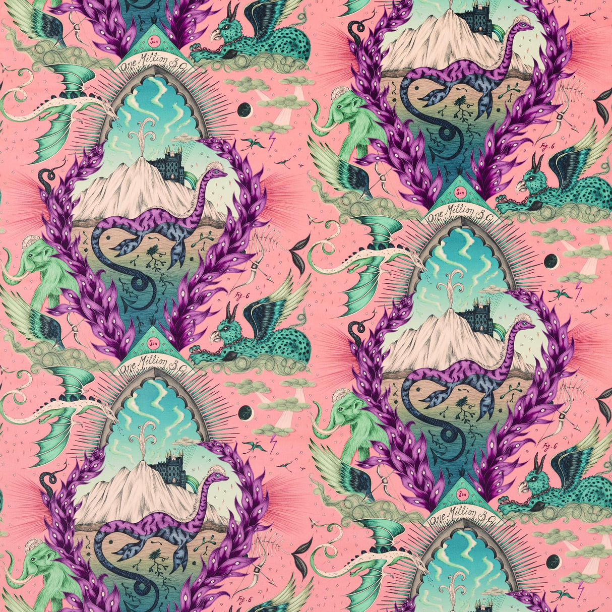 Clarke & Clarke HIGHLANDIA VELVET PINK Upholstery Fabric