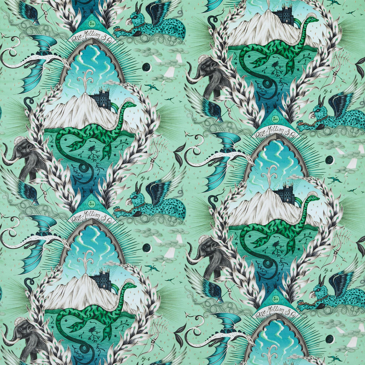 Clarke & Clarke HIGHLANDIA VELVET SAGE Upholstery Fabric