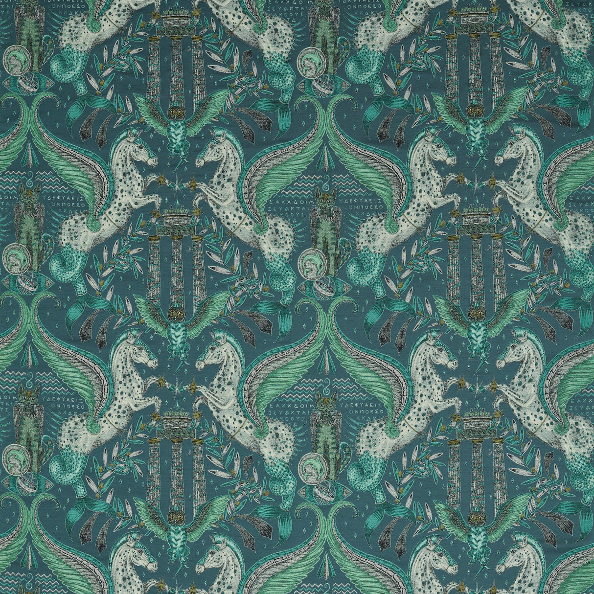 Clarke & Clarke ODYSSEY MYTHOS JACQUARD OLIVE Drapery Fabric
