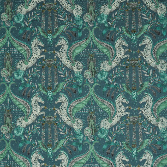 Clarke & Clarke ODYSSEY MYTHOS JACQUARD OLIVE Drapery Fabric