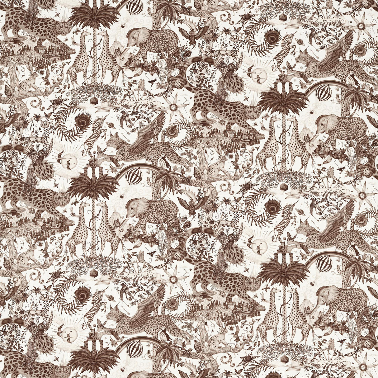 Clarke & Clarke PARADISE LOST SEPIA Upholstery Fabric