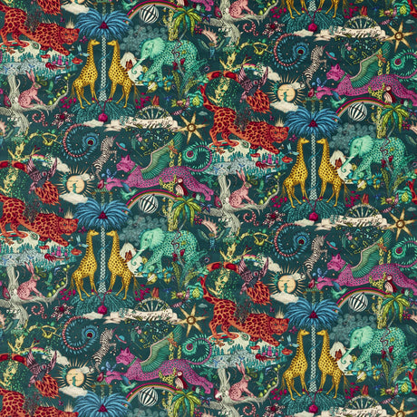 Clarke & Clarke PARADISE LOST VELVET TEAL Upholstery Fabric