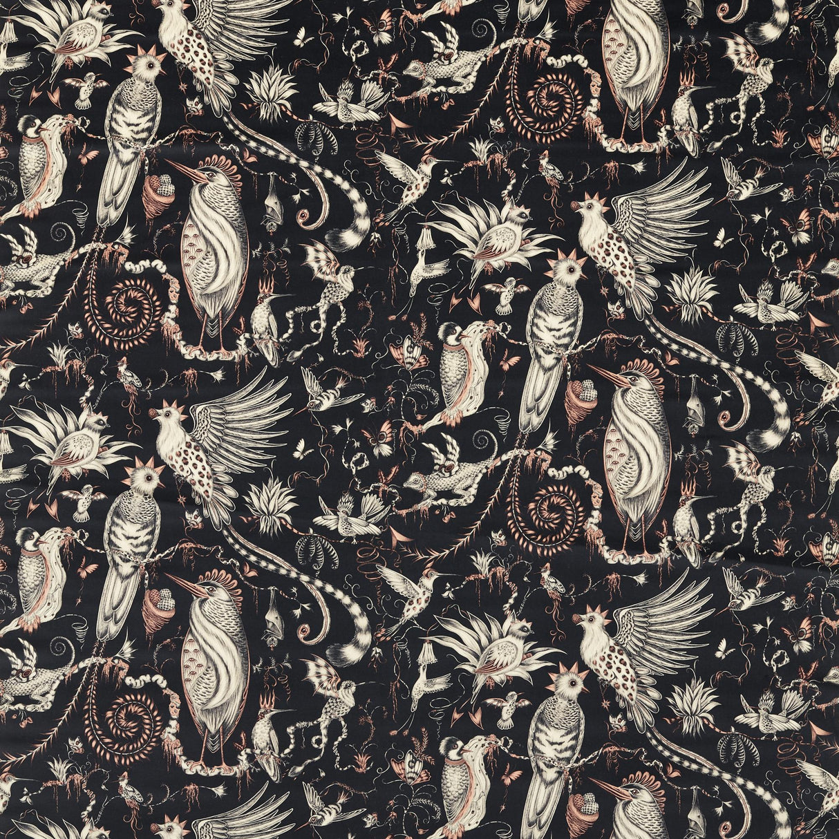 Clarke & Clarke QUETZAL VELVET CHARCOAL Upholstery Fabric
