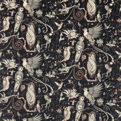 Clarke & Clarke QUETZAL VELVET CHARCOAL Upholstery Fabric