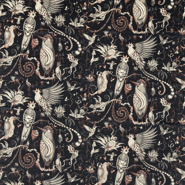 Clarke & Clarke QUETZAL VELVET CHARCOAL Upholstery Fabric