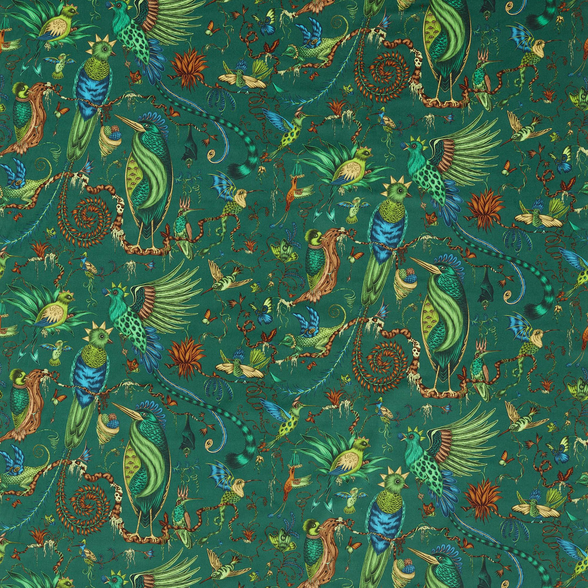 Clarke & Clarke QUETZAL VELVET TEAL Upholstery Fabric
