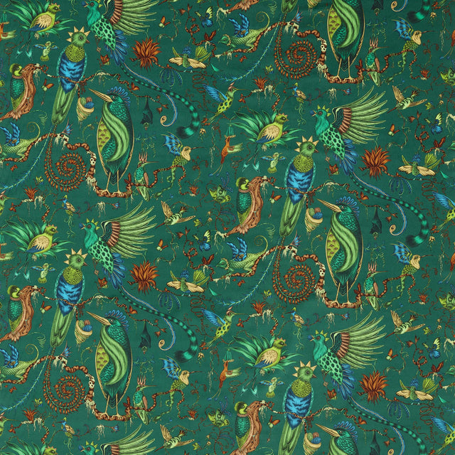 Clarke & Clarke QUETZAL VELVET TEAL Upholstery Fabric