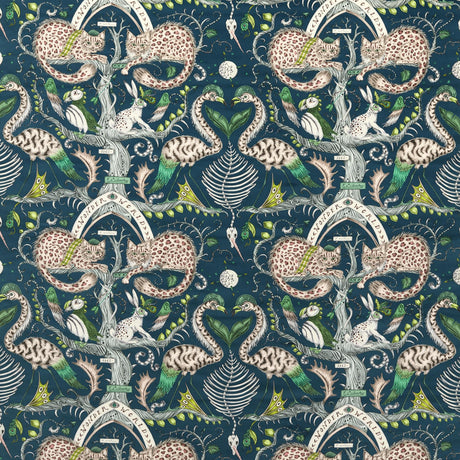 Clarke & Clarke WONDER WORLD VELVET TEAL Upholstery Fabric