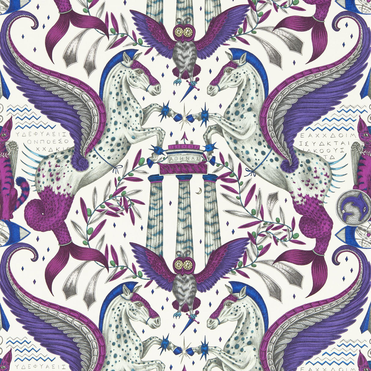 Clarke & Clarke ODYSSEY MYTHOS VIOLET WP Wallpaper
