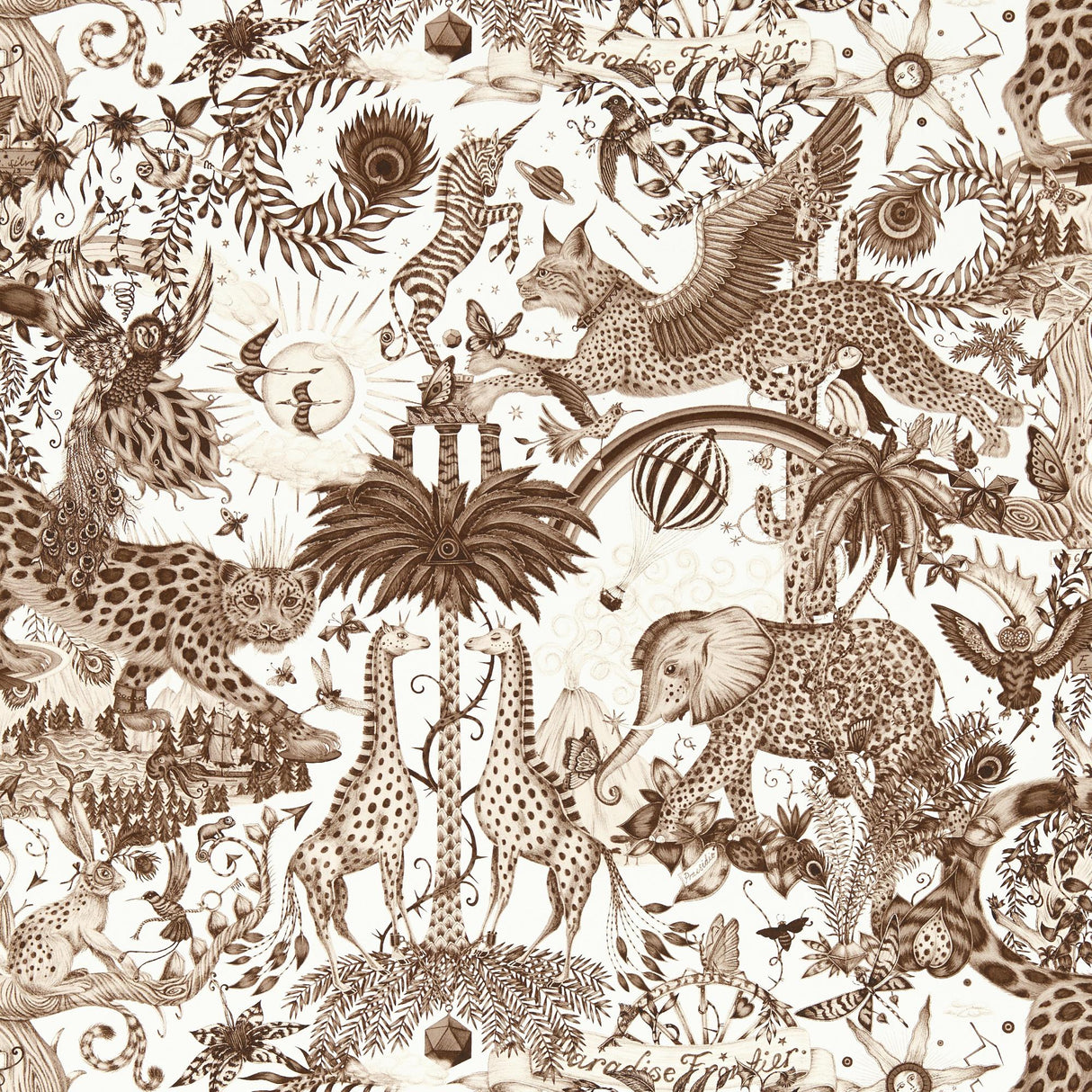 Clarke & Clarke PARADISE LOST SEPIA WP Wallpaper
