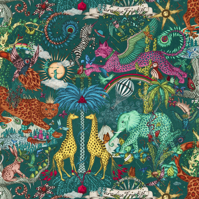 Clarke & Clarke PARADISE LOST TEAL WP Wallpaper