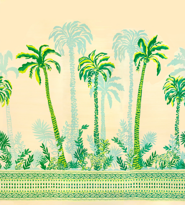 Lee Jofa PALMS WAY MURAL GC GREEN Wallpaper