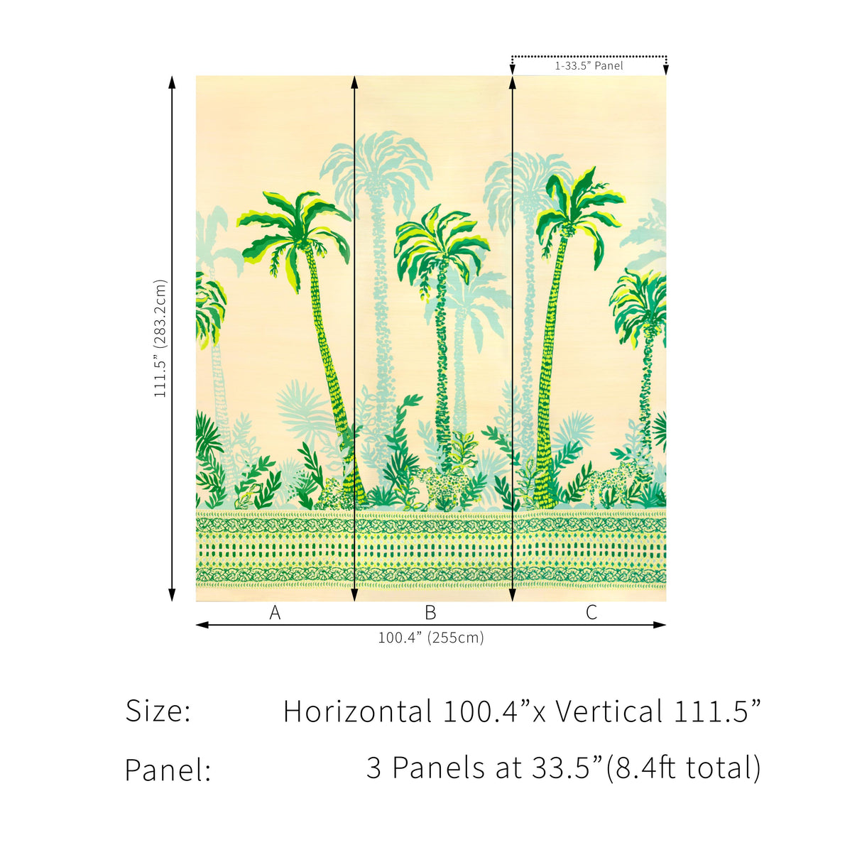 Lee Jofa PALMS WAY MURAL GC GREEN Wallpaper