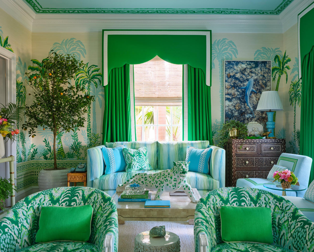 Lee Jofa PALMS WAY MURAL GC GREEN Wallpaper