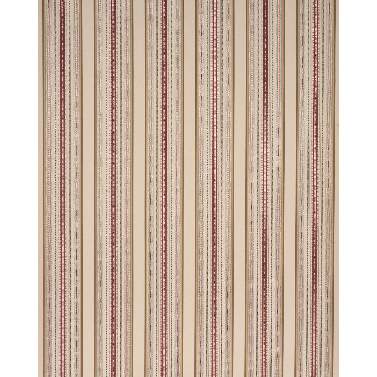 Schumacher Wellington Stripe Multi On Pecan Fabric