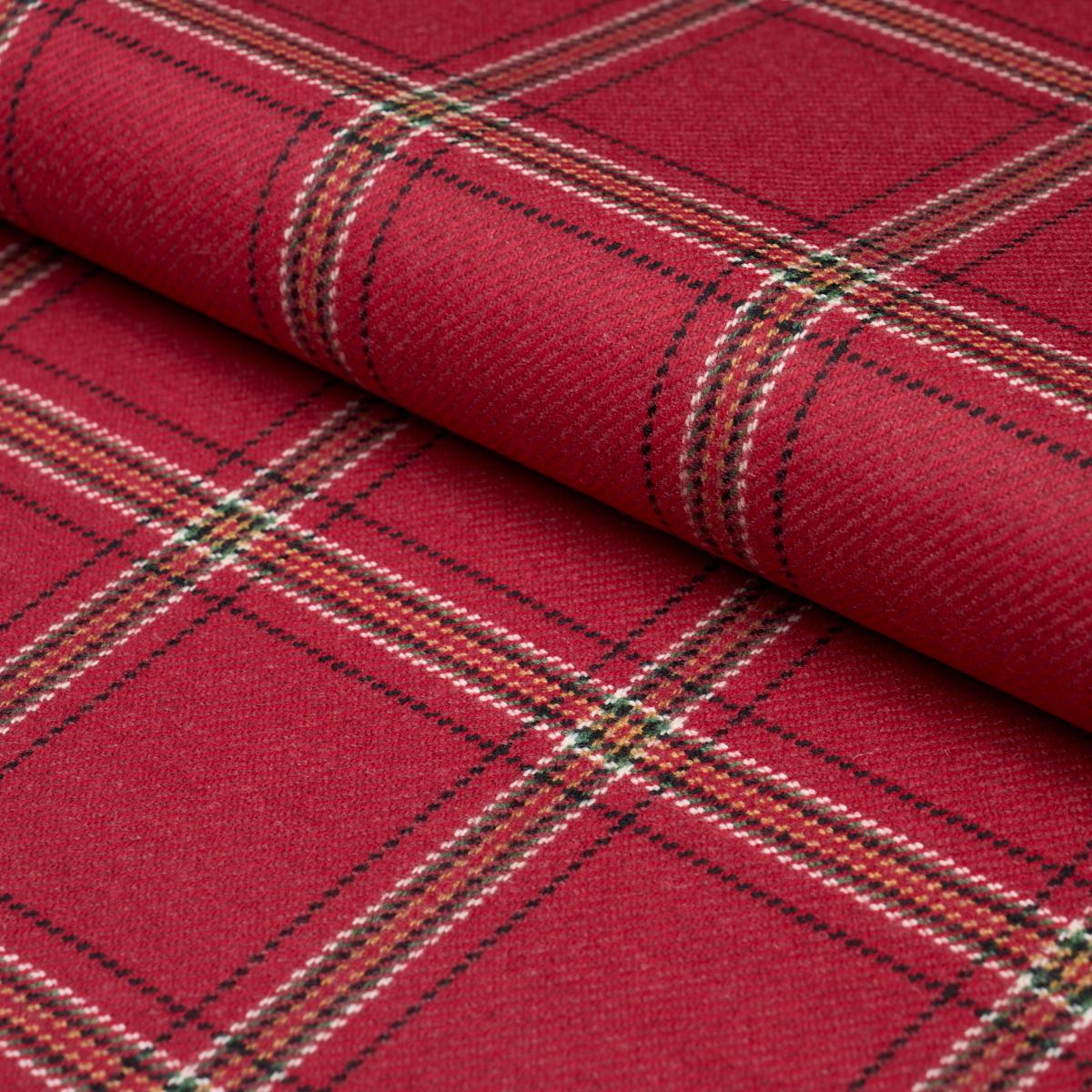 Schumacher Blackburn Merino Plaid Crimson Fabric