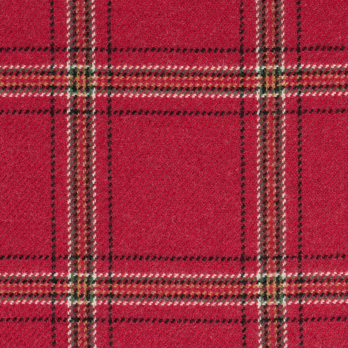 Schumacher Blackburn Merino Plaid Crimson Fabric