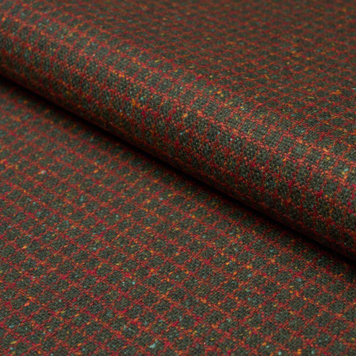 Schumacher Hudson Wool Check Forest Green Fabric