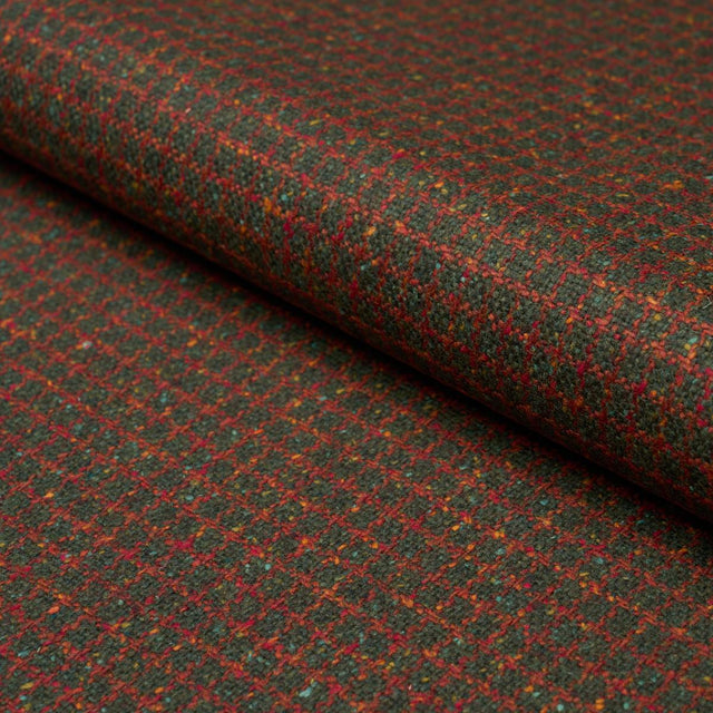 Schumacher Hudson Wool Check Forest Green Fabric