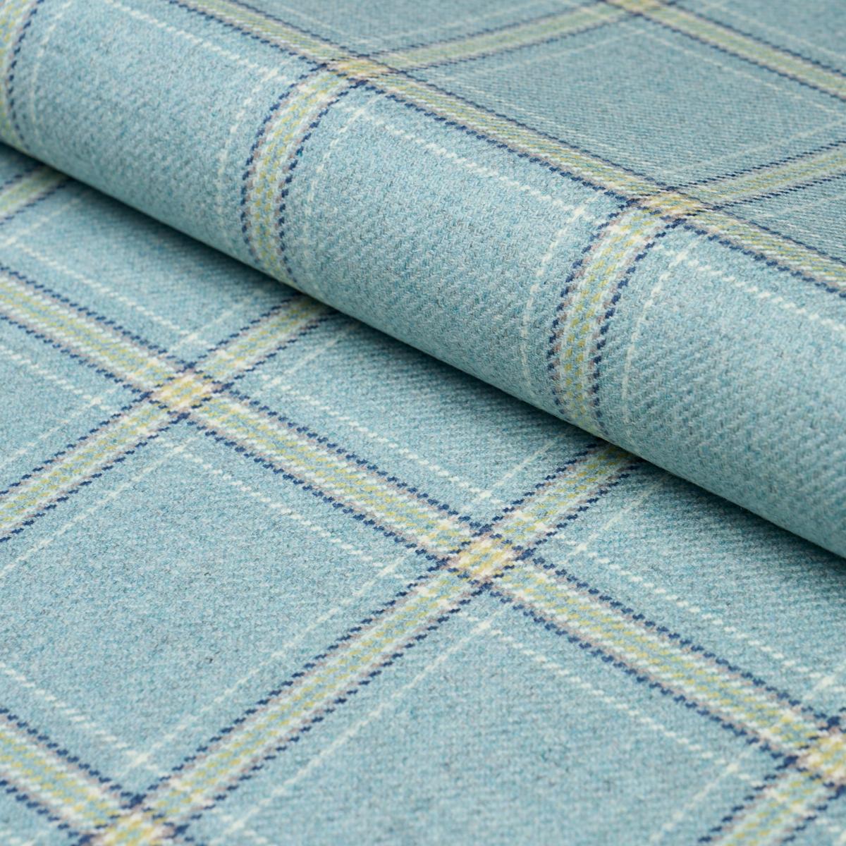 Schumacher Blackburn Merino Plaid Robin'S Egg Fabric