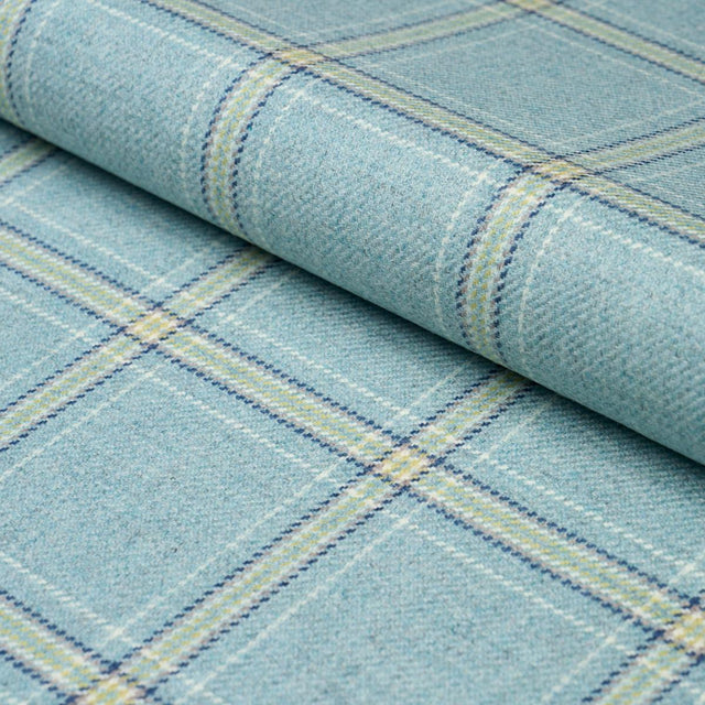 Schumacher Blackburn Merino Plaid Robin'S Egg Fabric