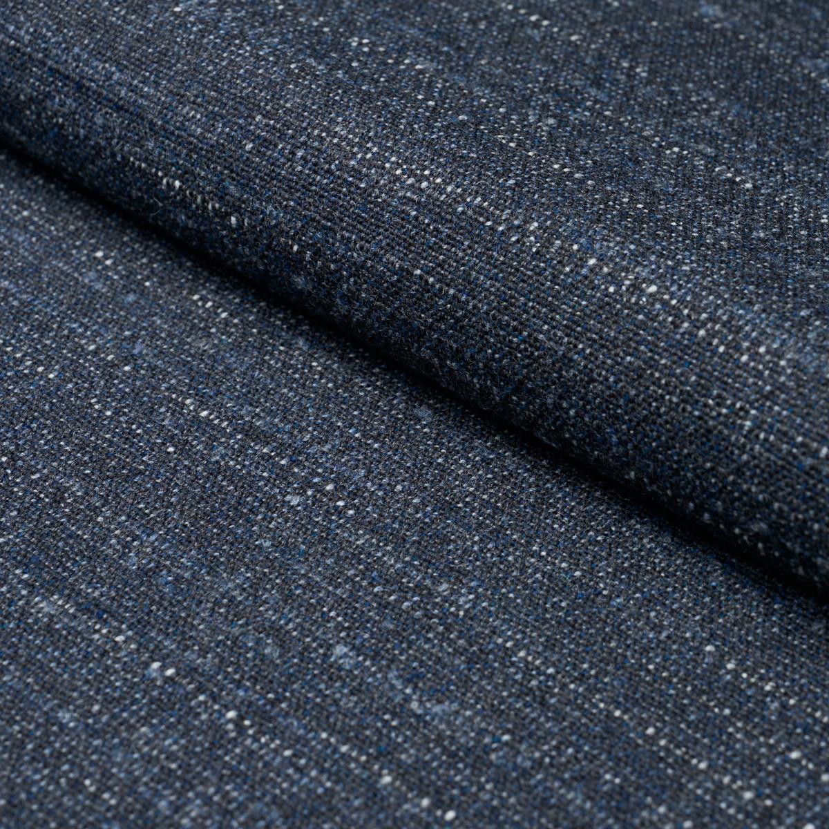 Schumacher Atlas Wool Texture Indigo Fabric