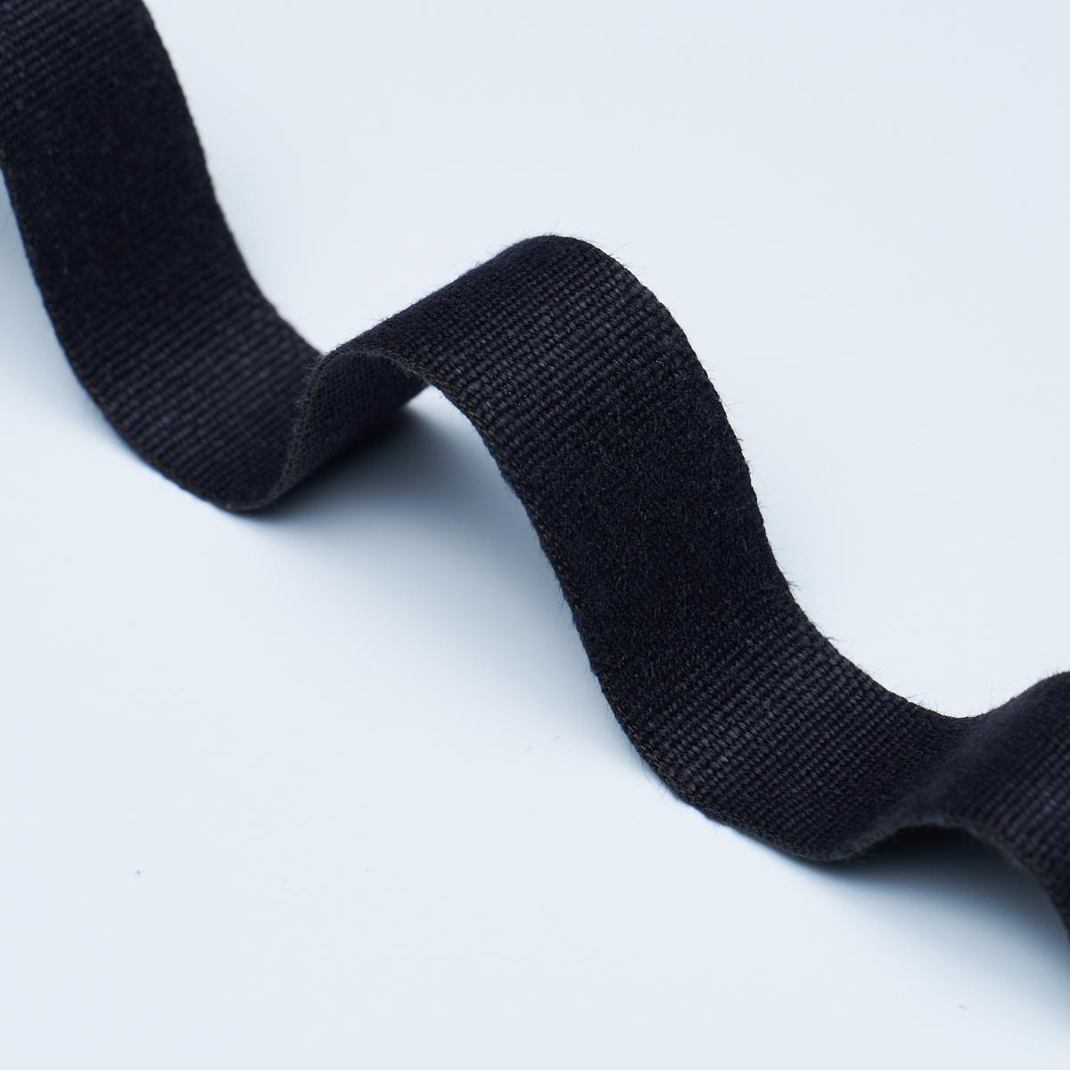 Schumacher Black Mathias Linen Tape Medium