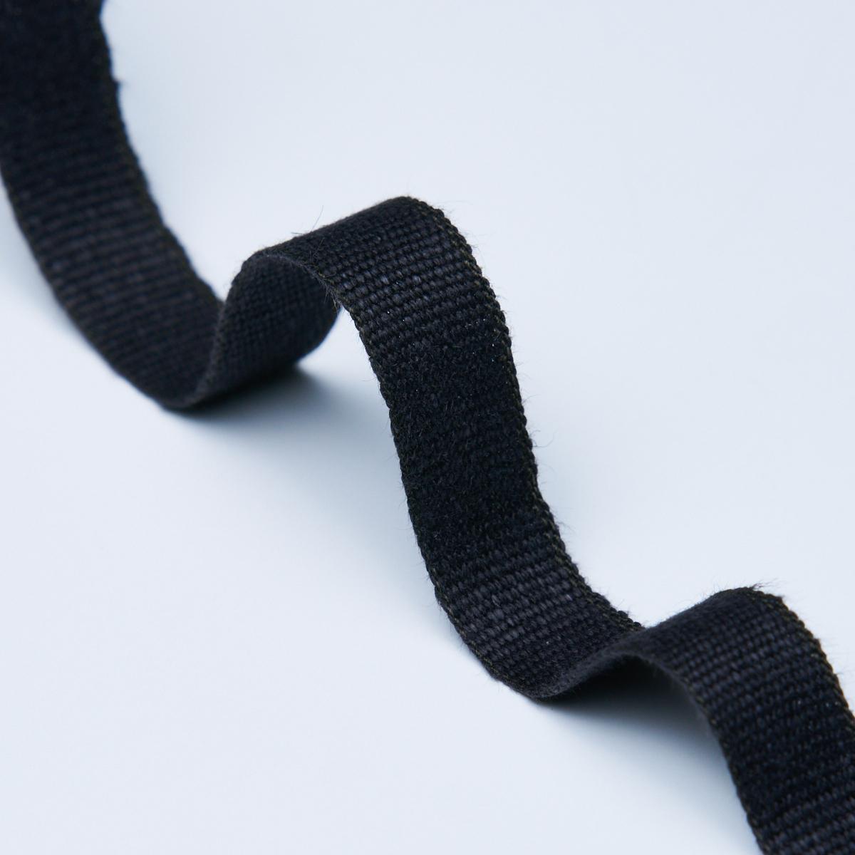 Schumacher Black Mathias Linen Tape Narrow
