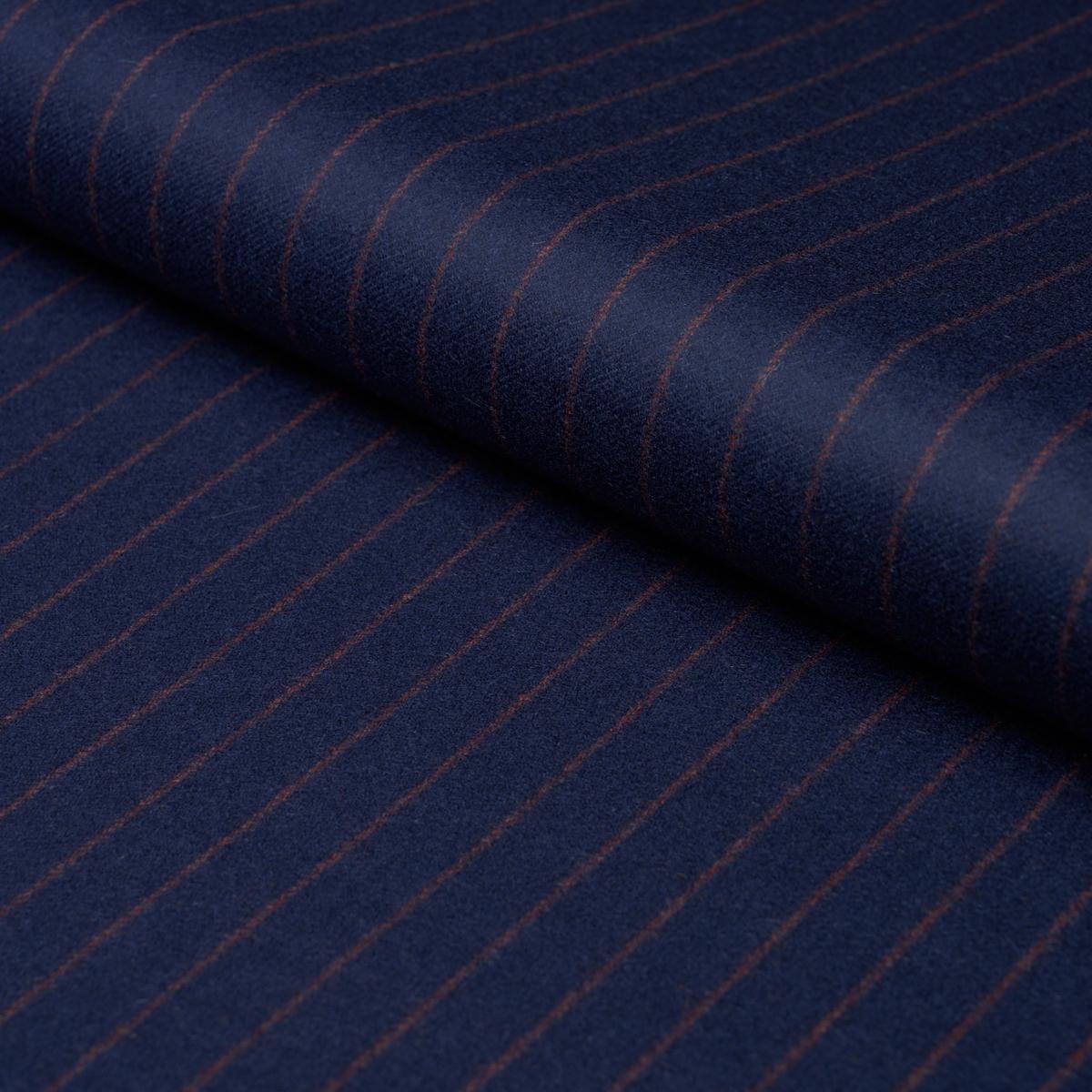 Schumacher Boyd Wool Pinstripe Navy Fabric