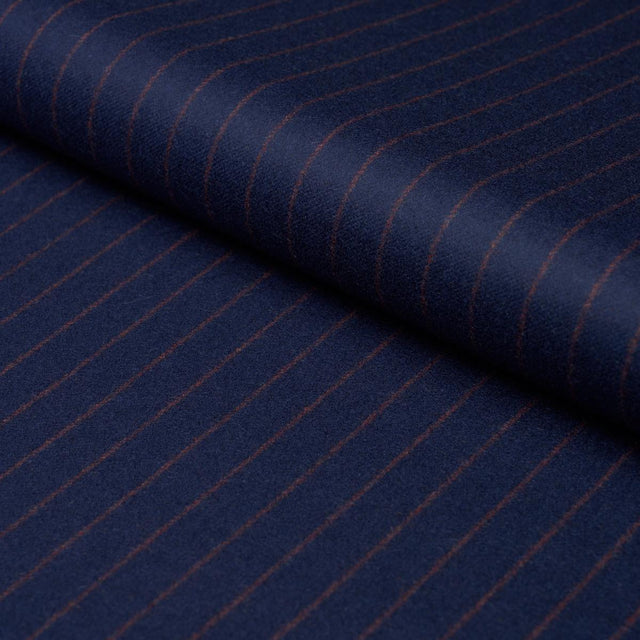 Schumacher Boyd Wool Pinstripe Navy Fabric
