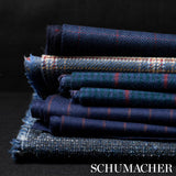Schumacher Boyd Wool Pinstripe Navy Fabric