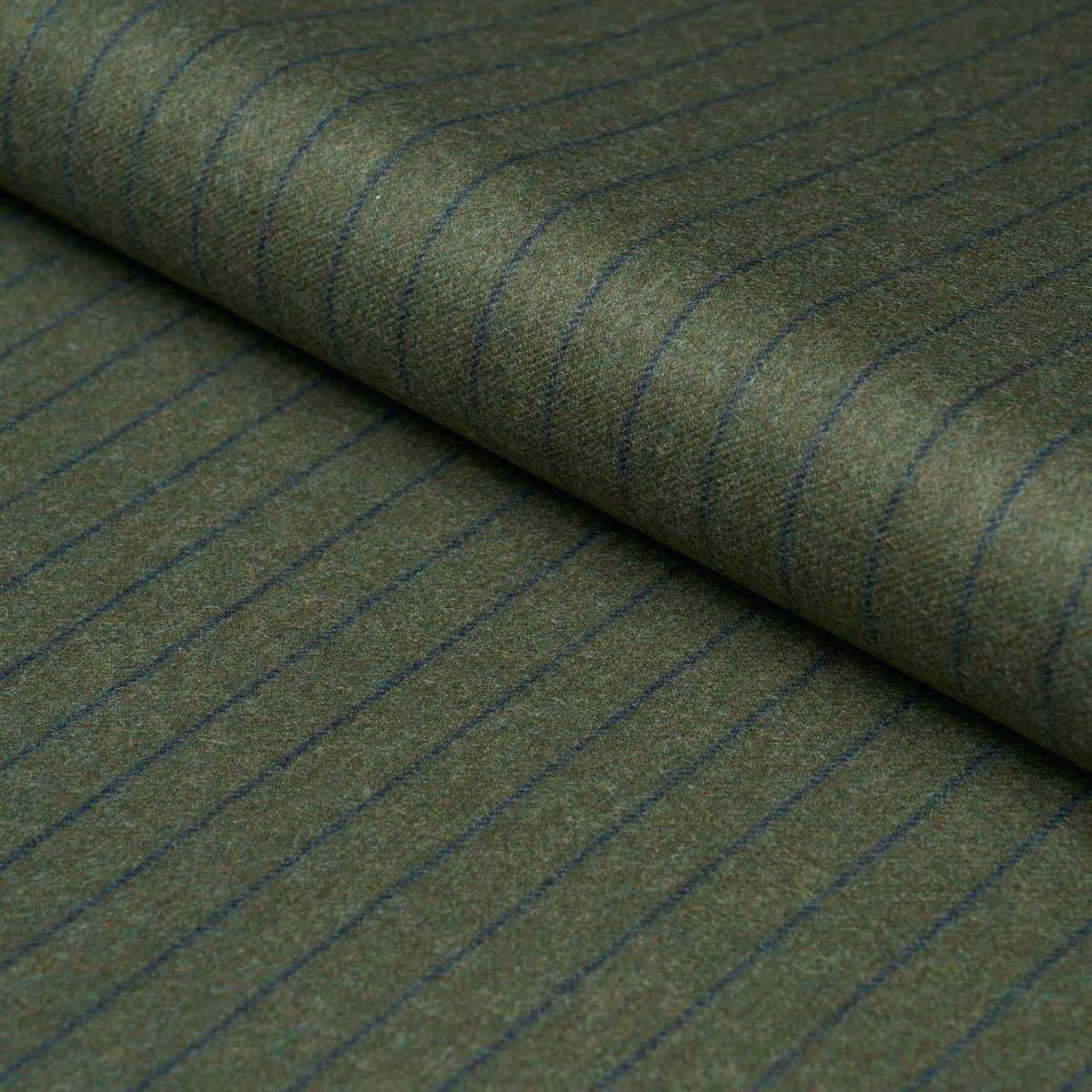 Schumacher Boyd Wool Pinstripe Green Fabric