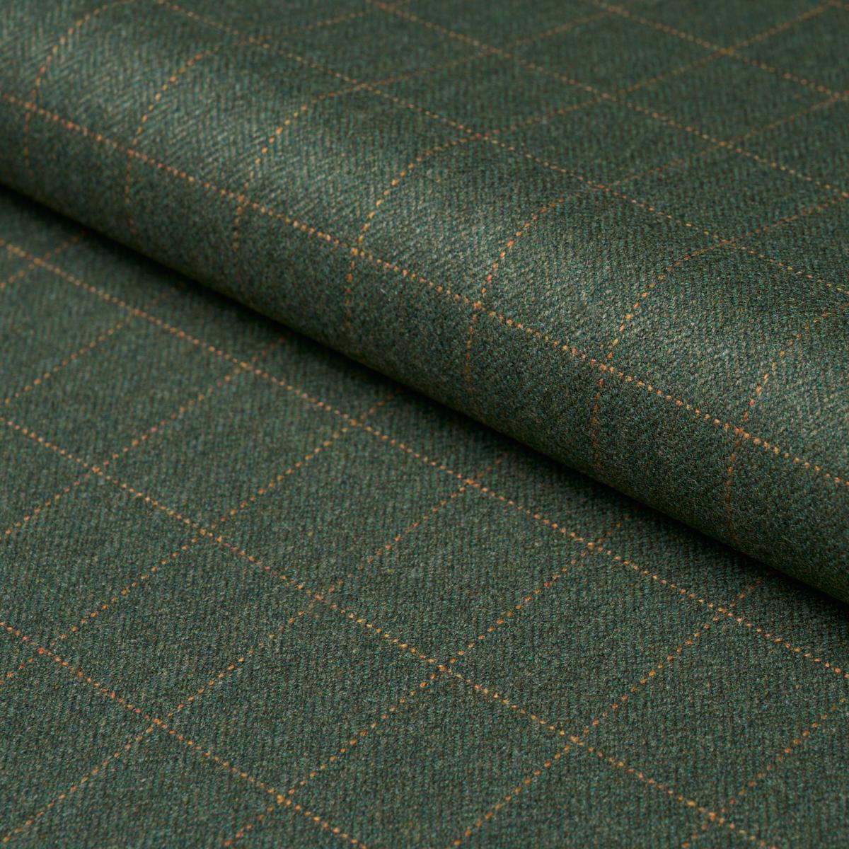 Schumacher Thompson Merino Windowpane Hunter Green Fabric