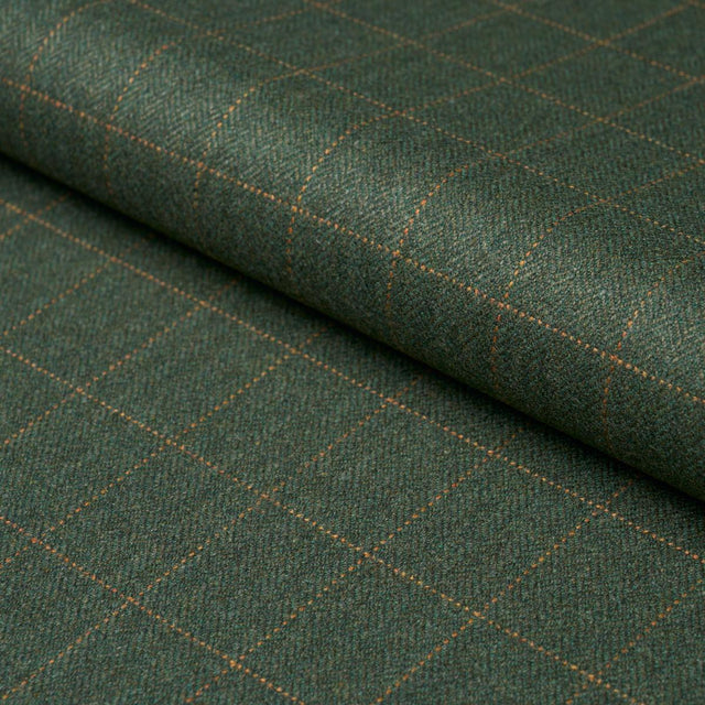 Schumacher Thompson Merino Windowpane Hunter Green Fabric