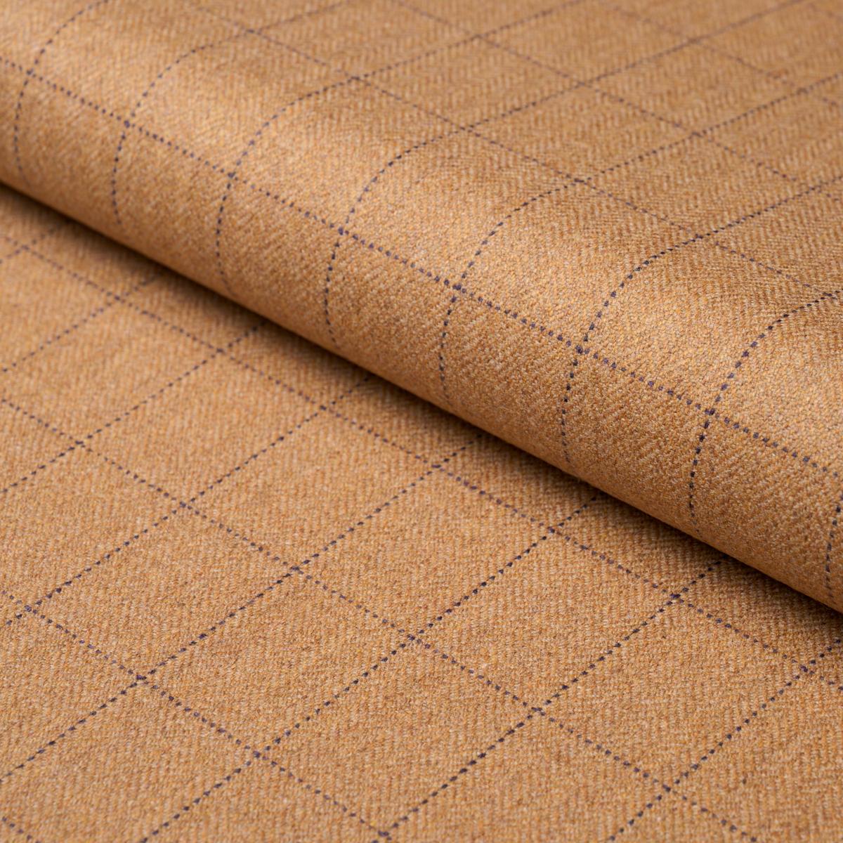 Schumacher Thompson Merino Windowpane Camel Fabric