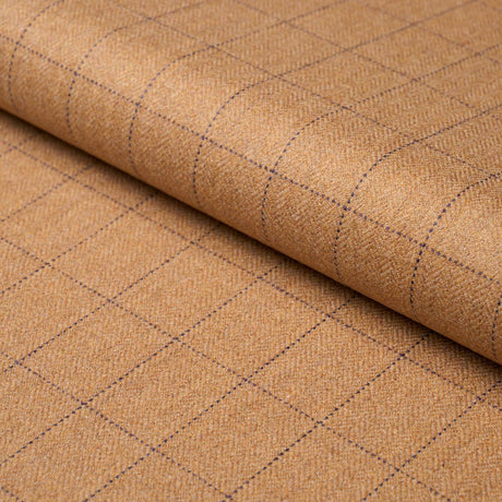 Schumacher Thompson Merino Windowpane Camel Fabric