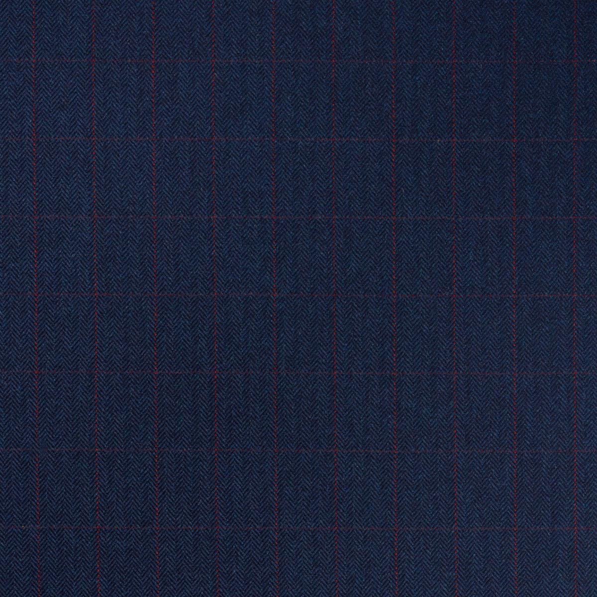 Schumacher Thompson Merino Windowpane Navy Fabric