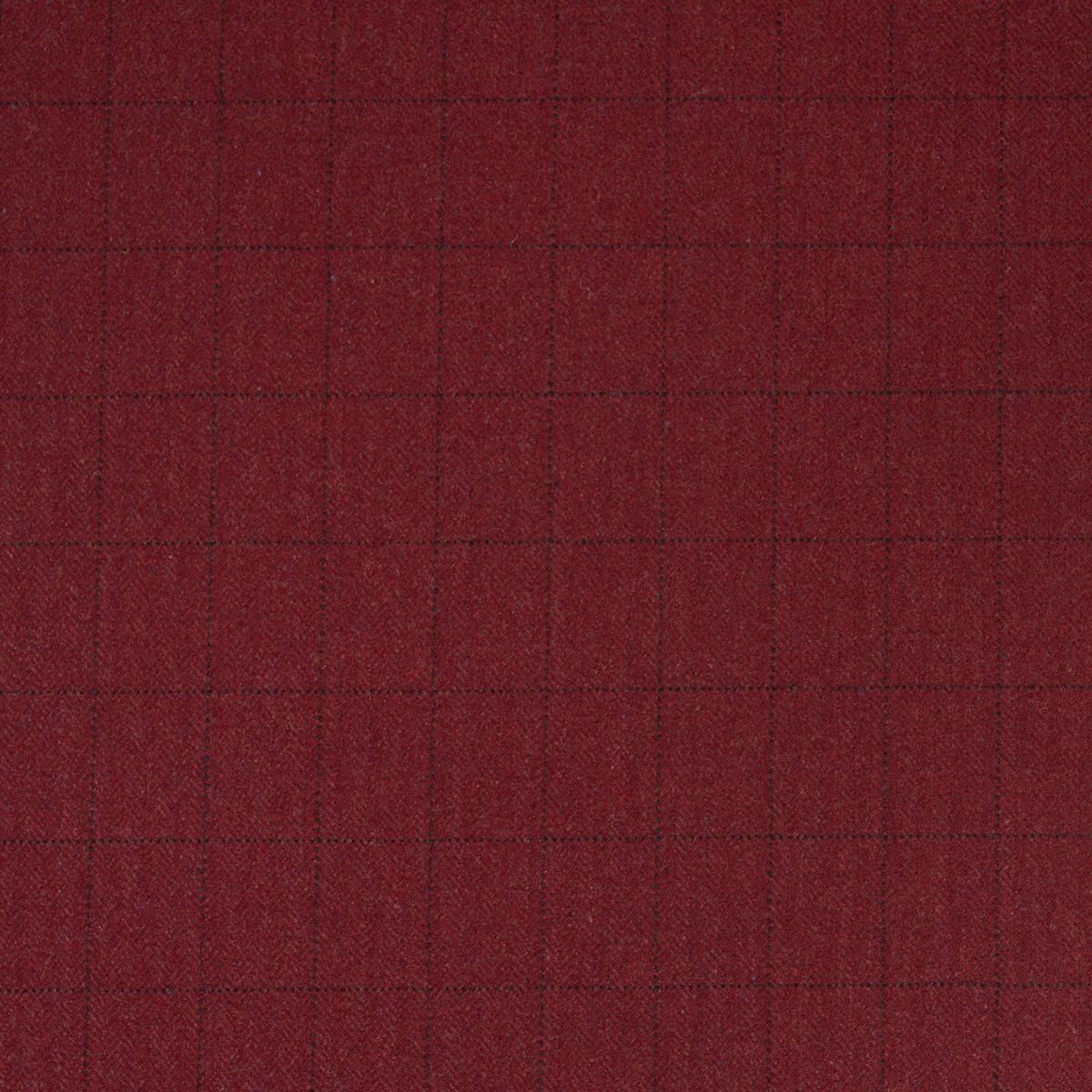 Schumacher Thompson Merino Windowpane Scarlet Fabric