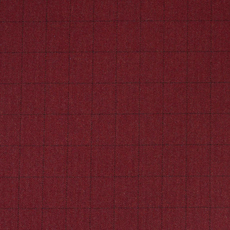 Schumacher Thompson Merino Windowpane Scarlet Fabric