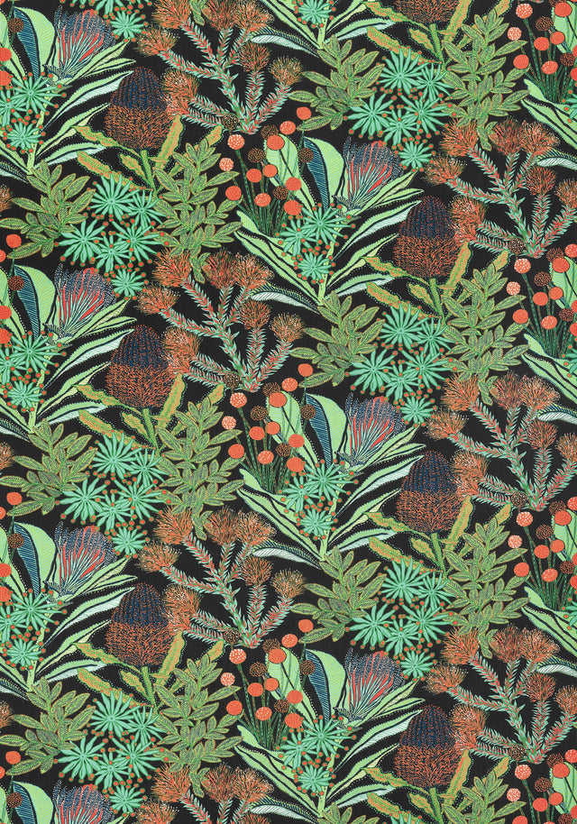 Thibaut Protea Print Black Fabric